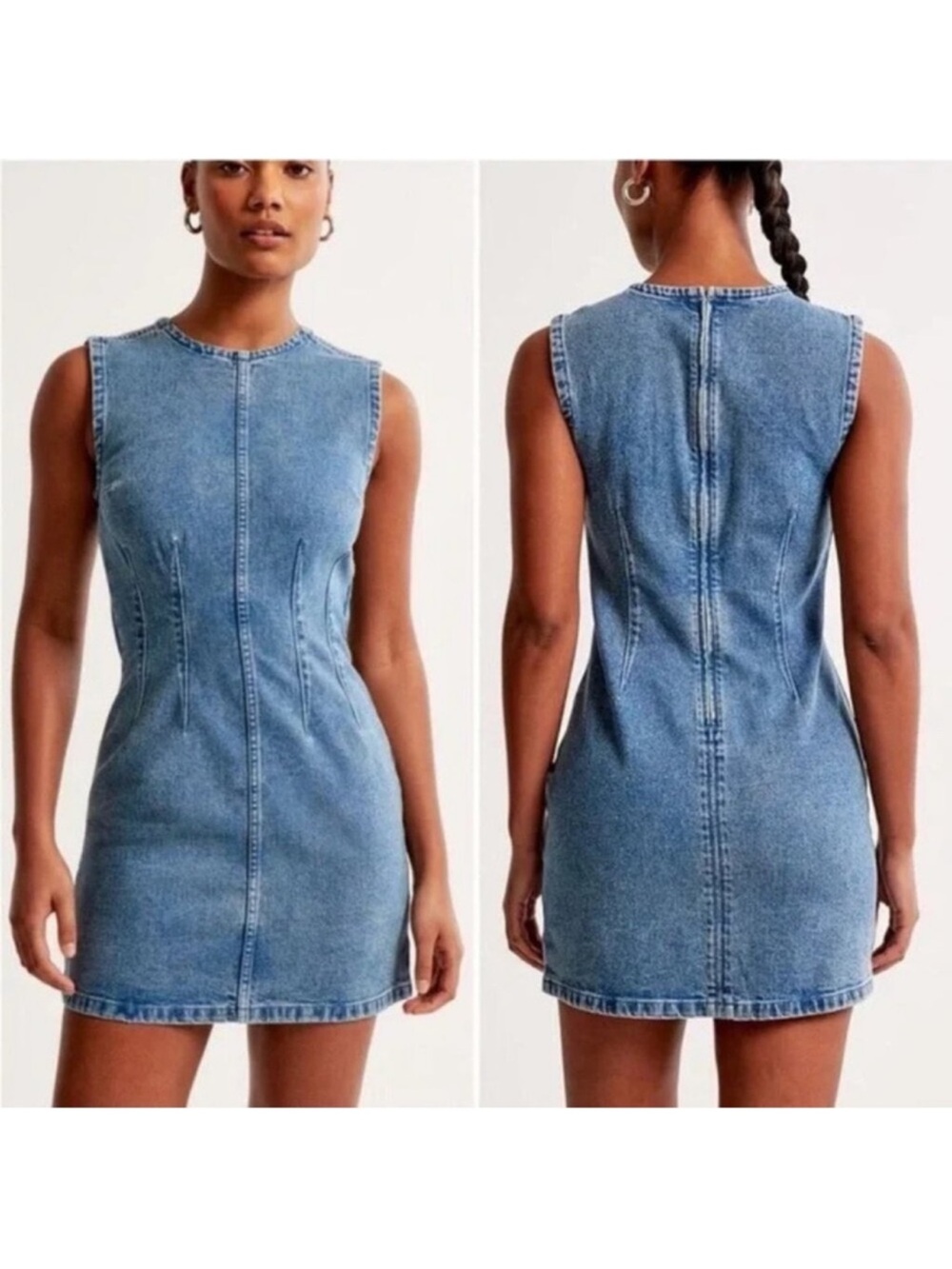 Abercrombie & Fitch Light Blue Sleeveless Denim Mini Dress